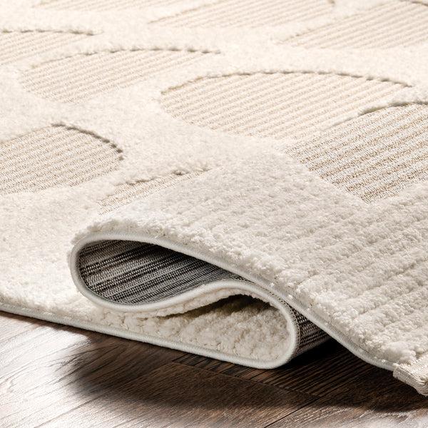 Nuloom Lessie High/lLow Geometric Tassel Area Rug Ivory