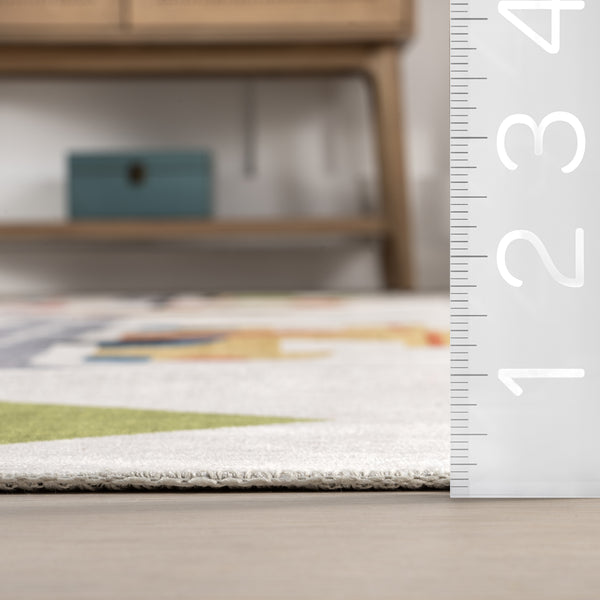 Nuloom Lettie SplashGuard Machine Washable Area Rug White Multicolor