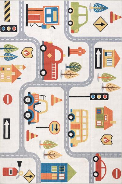 nuloom Lettie SplashGuard Machine Washable Area Rug White Multicolor