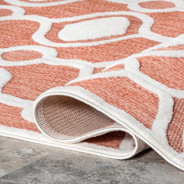 Nuloom Lila Geometric Striped Indoor/Outdoor Area Rug Brick