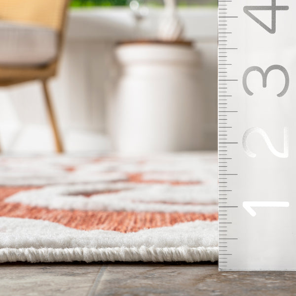 Nuloom Lila Geometric Striped Indoor/Outdoor Area Rug Brick