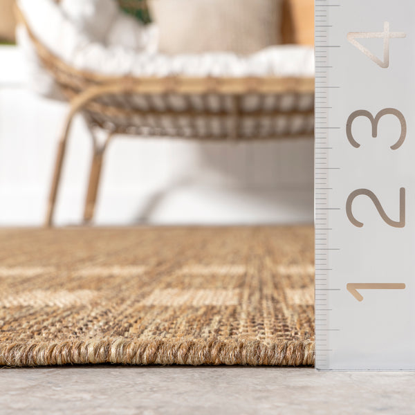 Nuloom Lila Modern Striped Indoor/Outdoor Area Rug Beige