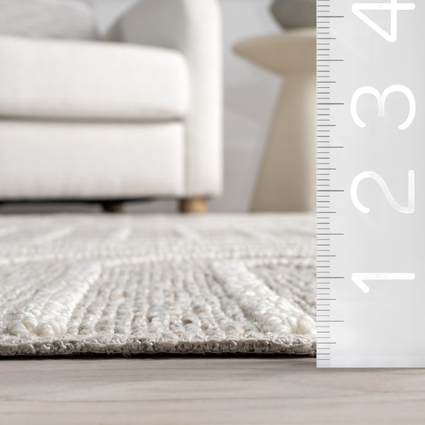 Nuloom Liliya Modern Geometric Machine Washable Area Rug Light Grey