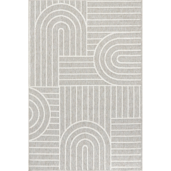 nuloom Liliya Modern Geometric Machine Washable Area Rug Light Grey