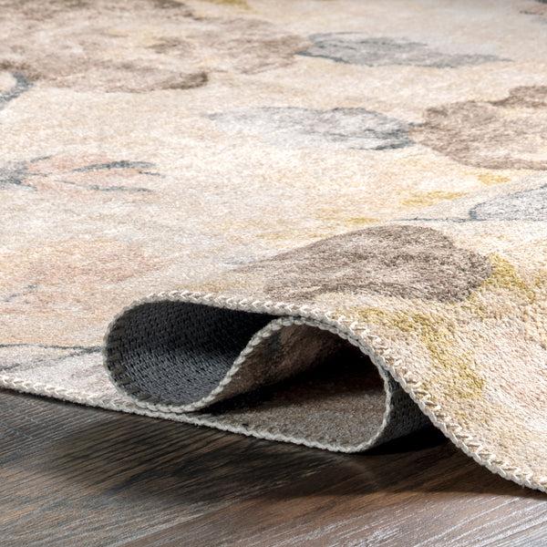 Nuloom Lilja Vintage Floral Machine Washable Area Rug Brown
