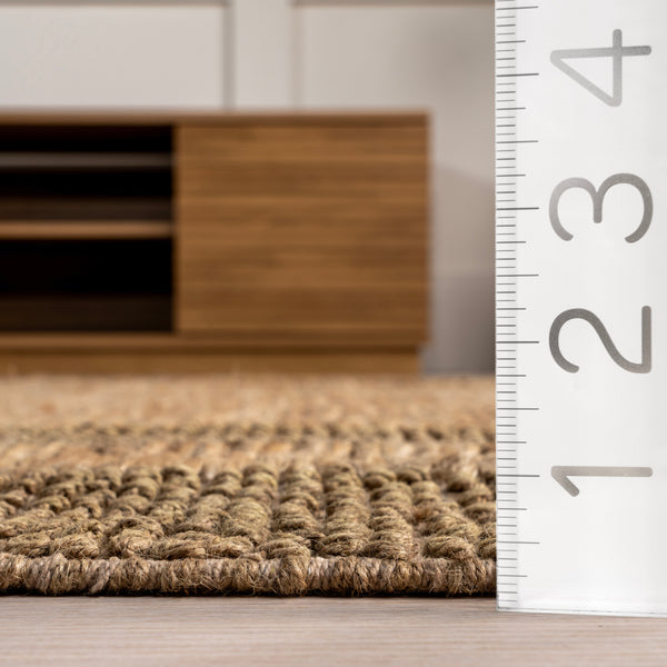Nuloom Linnett Farmhouse Bordered Jute Area Rug Natural