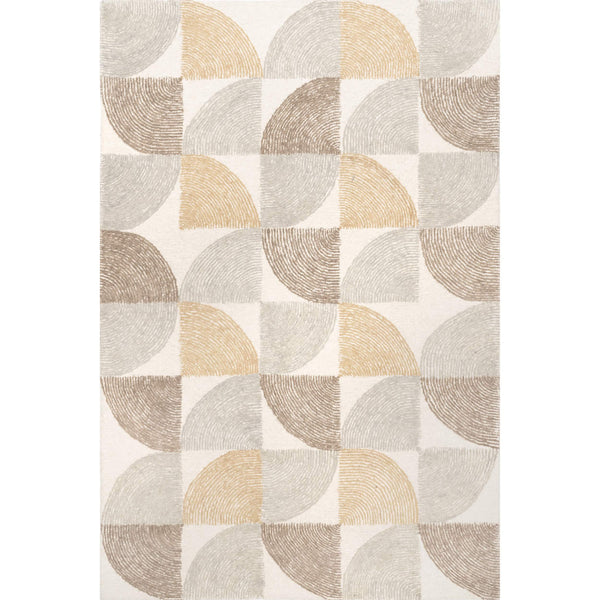 nuloom Liv Hand Tufted Wool Geometric Area Rug Beige