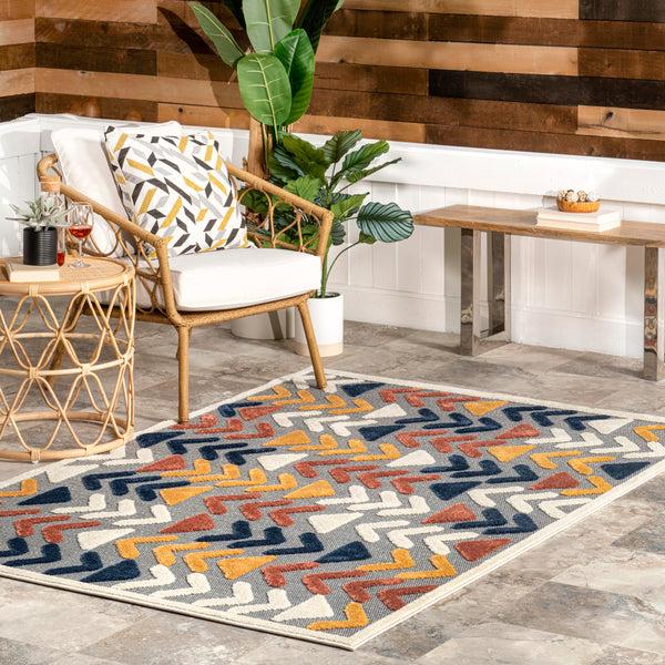 Nuloom Logan Reverse Arrows Indoor/Outdoor Area Rug Gray
