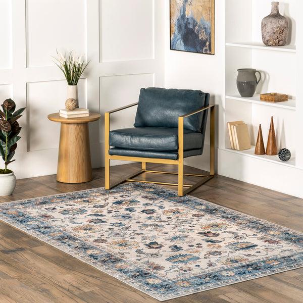 Nuloom Loria Perisan Stain-Resistant Machine Washable Area Rug Blue