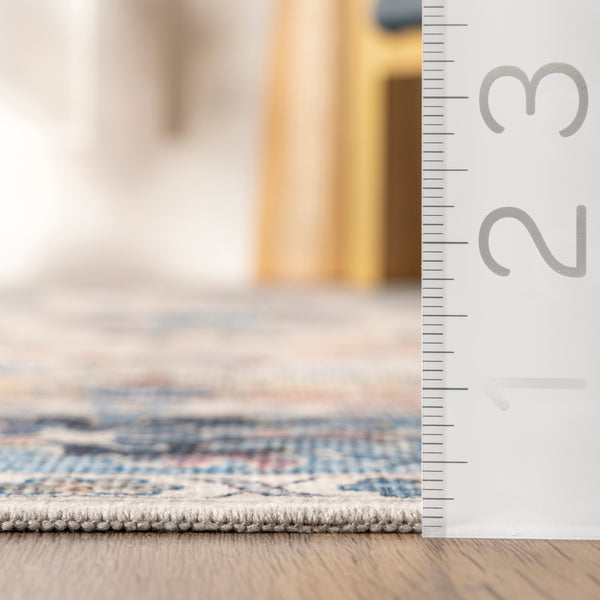 Nuloom Loria Perisan Stain-Resistant Machine Washable Area Rug Blue