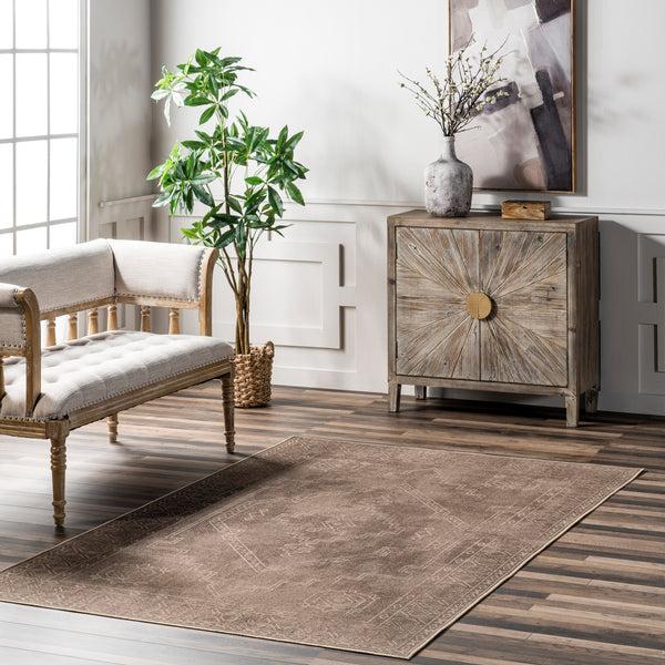Nuloom Lorna Faded Easy-Jute Machibne Washable Area Rug Natural