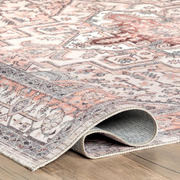 Nuloom Lorrie Persian Medallion Machine Washable Area Rug Ivory