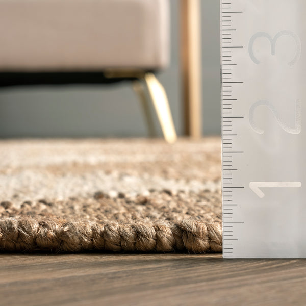 Nuloom Louie Diamond Checkerboard Jute Area Rug Natural