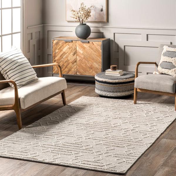 Nuloom Lucile Moroccan Diamond Wool Area Rug Dark Gray