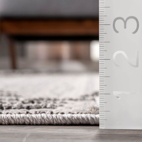 Nuloom Lyla Modern Geometric Tassel Area Rug Light Gray