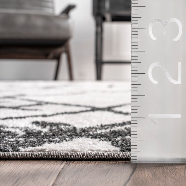 Nuloom Machine Washable Tribal Trellis Area Rug Gray