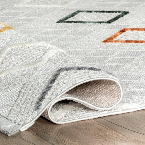 Nuloom Madge Contemporary Tiled Fringe Area Rug Grey