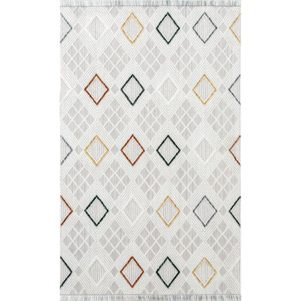 nuloom Madge Contemporary Tiled Fringe Area Rug Grey