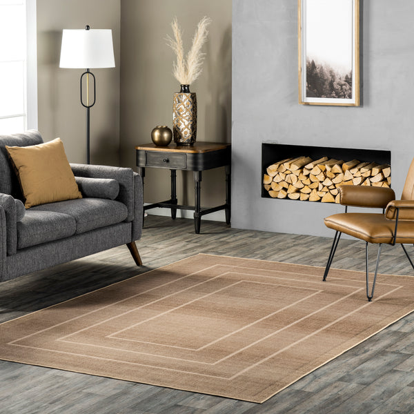 Nuloom Madie Transitional Bordered Easy-Jute Machine Washable Area Rug Natural