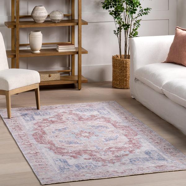 Nuloom Madilyn SpinClean Medallion Machine Washable Area Rug Rust