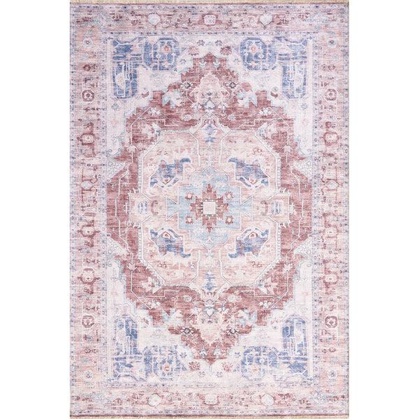 nuloom Madilyn SpinClean Medallion Machine Washable Area Rug Rust