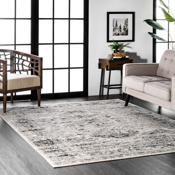 Nuloom Madisson Vintage Faded Medallion Area Rug Silver