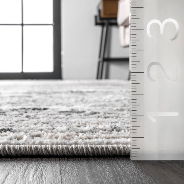 Nuloom Madisson Vintage Faded Medallion Area Rug Silver