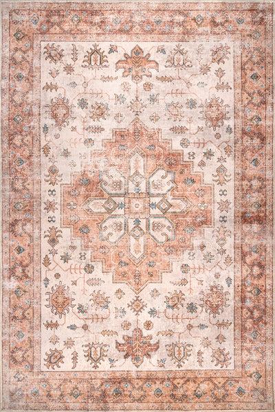 Nuloom Maelynn SplashGuard Machine Washable Area Rug Beige