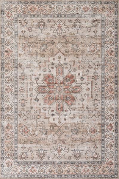 nuloom Maelynn SplashGuard Machine Washable Area Rug Beige