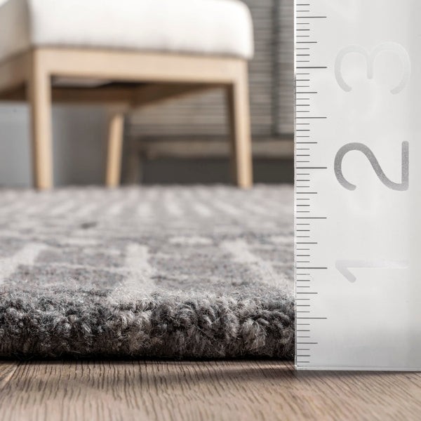 Nuloom Maggie Hand Tufted Wool Polka Dot Stripe Area Rug Gray