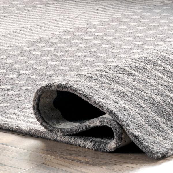 Nuloom Maggie Hand Tufted Wool Polka Dot Stripe Area Rug Gray