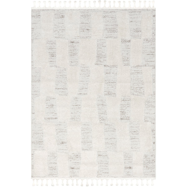 nuloom Magnolia High-Low Geometric Tasseled Area Rug Light Beige