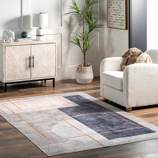 Nuloom Maja Modern Abstract Machine Washable Area Rug Multi
