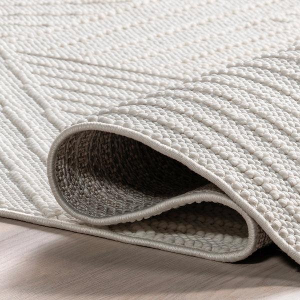 Nuloom Makena Modern Geometric High-Low Area Rug Off White