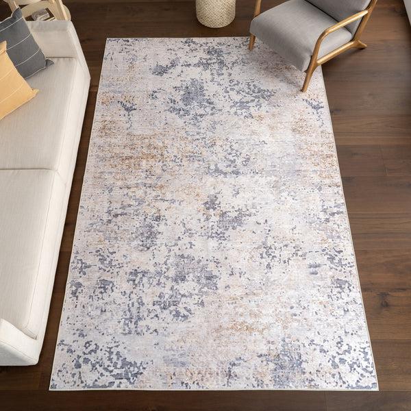 Nuloom Makenzie SplashGuard Modern Abstract Machine Washable Area Rug Ivory