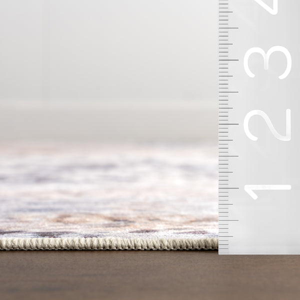 Nuloom Makenzie SplashGuard Modern Abstract Machine Washable Area Rug Ivory