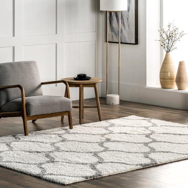Nuloom Malika Soft & Cozy Trellis Shag Area Rug Beige