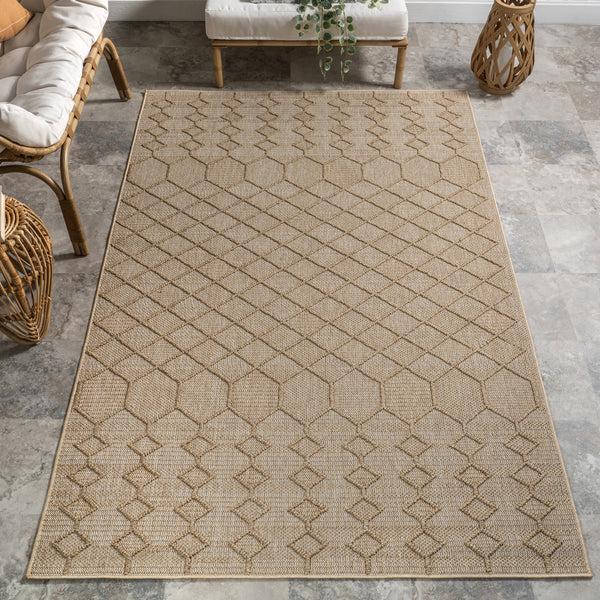 Nuloom Malina Geometric Indoor/Outdoor Area Rug Dark Beige