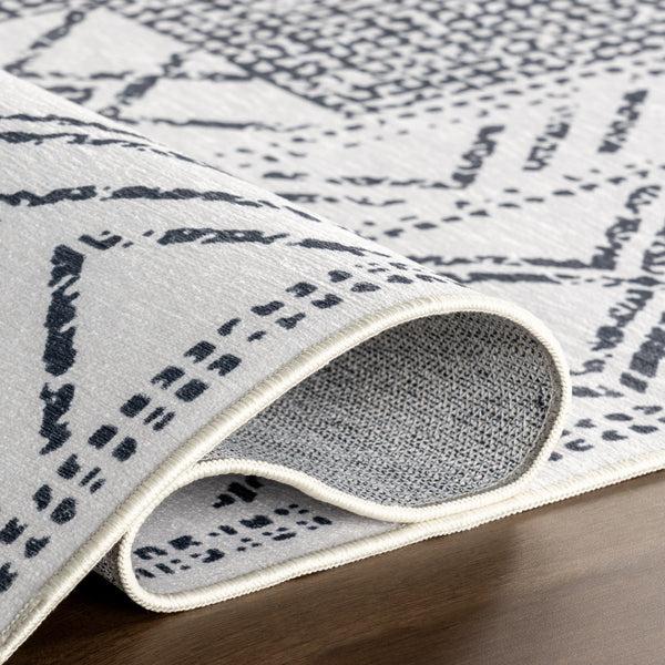 Nuloom Malka SplashGuard Machine Washable Area Rug Light Grey