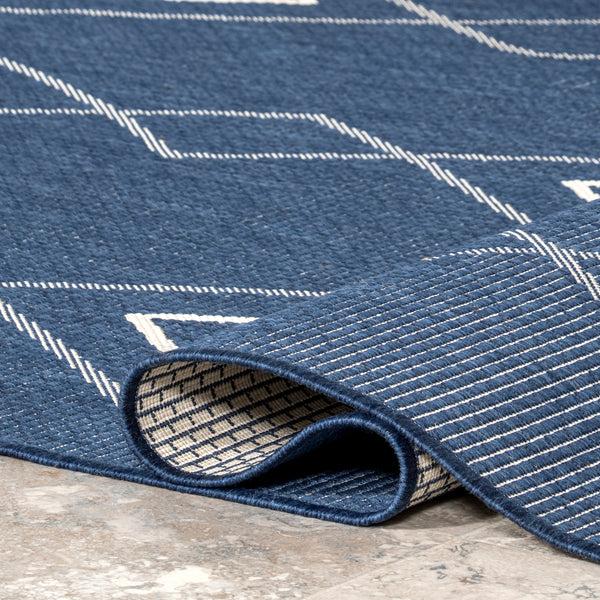Nuloom Mallie Moroccan Striped Indoor/Outdoor Area Rug Navy