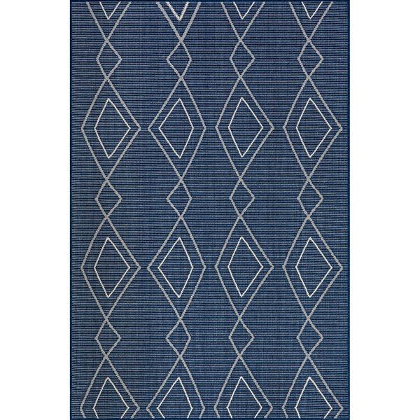 nuloom Mallie Moroccan Striped Indoor/Outdoor Area Rug Navy