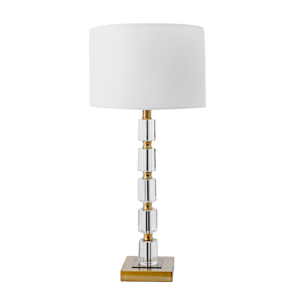 nuloom Manhattan 29" Crystal Bamboo Pole Table Lamp Brass