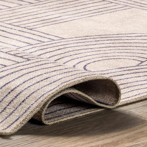 Nuloom Marestella Reversible Machine Washable Area Rug Beige And Navy