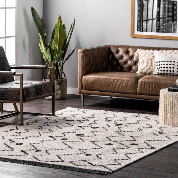 Nuloom Mari Moroccan Soft Shag Fringe Area Rug Beige