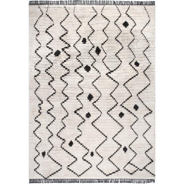 nuloom Mari Moroccan Soft Shag Fringe Area Rug Beige