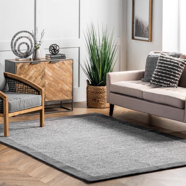 Nuloom Marianne Handmade Wool Border Area Rug Beige