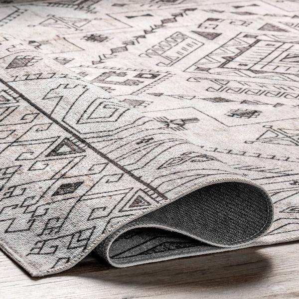 Nuloom Marley Geometric Bordered Area Rug Light Gray