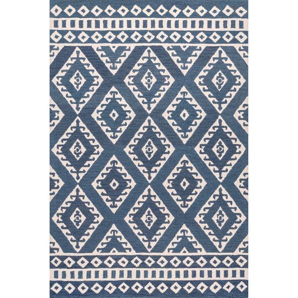 nuloom Meadow Hand Tufted Wool Tribal Geometric Area Rug Blue