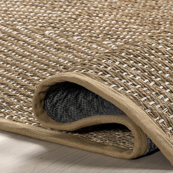 Nuloom Meara Geometric Striped Seagrass Area Rug Beige