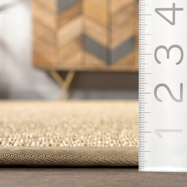 Nuloom Meena Faux Seagrass Bordered Indoor/Outdoor Area Rug Navy